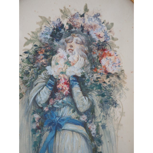 Sarah Bernhardt in the Lady of the Camellias Watercolor by Georges Clairin, 1903 For Sale - Image 3 of 10