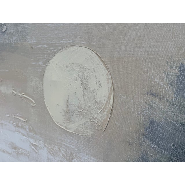 Late 20th Century Vintage Lee Reynolds “Tranquil Moon” Vanguard Studios Landscape Painting | Large Textured Impasto Canvas | 60” X 48” For Sale - Image 5 of 10