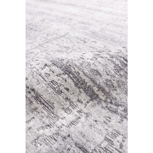 Pasargad Home Adra Silver Area Rug- 8' 1" X 10' 1" For Sale - Image 4 of 7