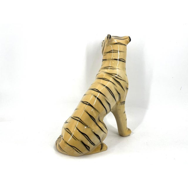 Ceramic Hand Painted Leopard, Italy, 1960s, in Good conditions. Designed 1960 to 1969