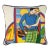 Retro Couple Sporty Scene Needlepoint Pillow, c.1970 For Sale