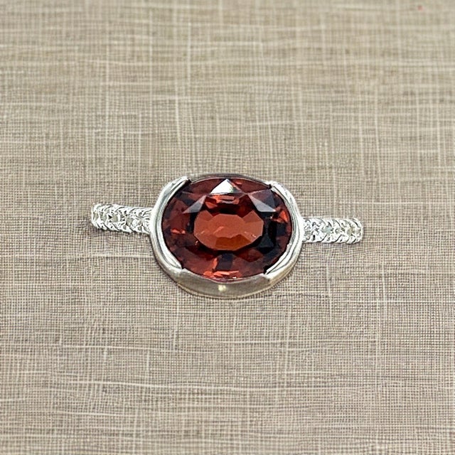 Traditional Natural Zircon Diamond Ring 6.5 14k White Gold 4.32 TCW Certified For Sale - Image 3 of 11