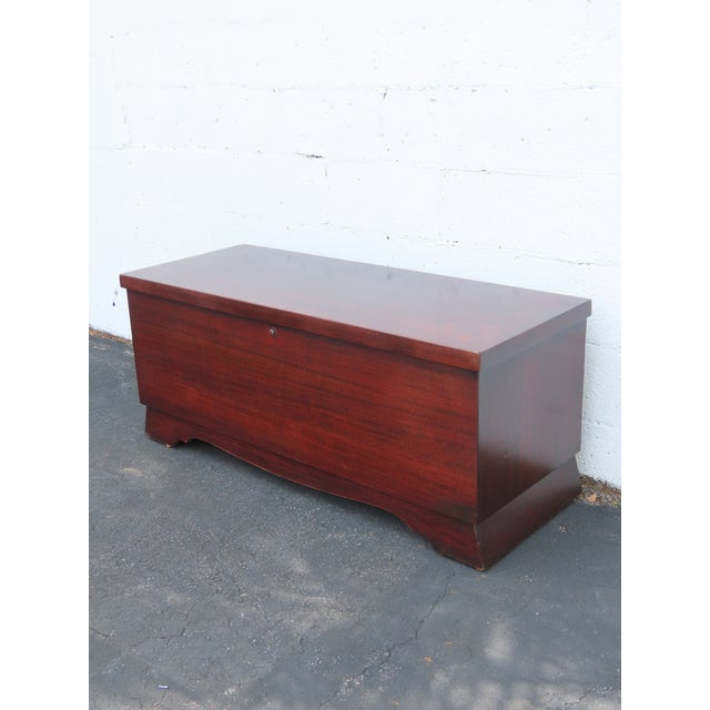 Lane Mid Century Mahogany Cedar Chest Blanket Trunk Bench With a Shelf 6633 For Sale - Image 15 of 16