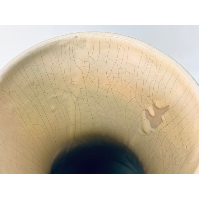 Ceramic Large Turquoise Glazed Ceramic Floor Vase, Italy, 1950s For Sale - Image 7 of 18