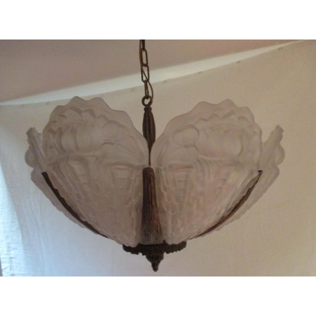 1930s Des Hanots Large French Art Deco Chandelier For Sale - Image 11 of 11