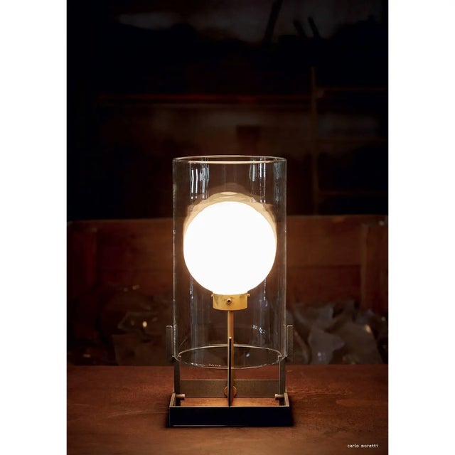 Carlo Moretti Quati Carlo Moretti Contemporary Mouth Blown Clear Murano Glass Table Lamp For Sale - Image 4 of 4