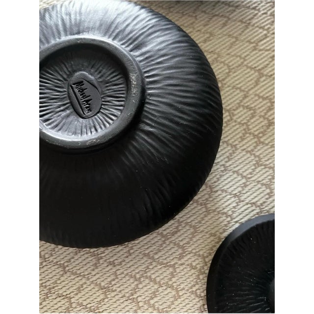 Michael Aram 1980s Michael Aram "Africana Collection"/Matte Black Textured Creamer & Sugar Set For Sale - Image 4 of 4