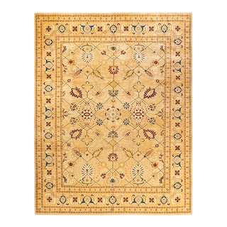 Mogul, One-of-a-Kind Hand-Knotted Area Rug in Ivory, 9' 1" x 11' 9" For Sale