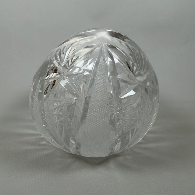 Bohemian Oval Crystal Centerpiece Vase, 1960s For Sale - Image 4 of 11