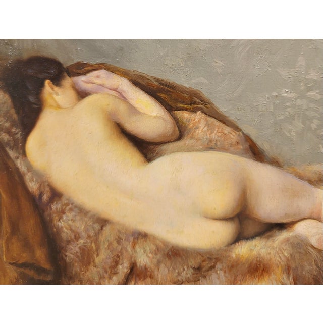 1910s Paul Sieffert -1920s French Study of a Female Nude From the Back-Oil Painting For Sale - Image 5 of 9