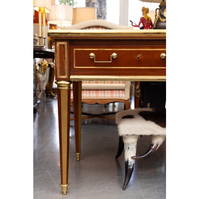 Traditional Vintage Mahogany Brass-Bound Two Drawer Desk / Sofa Table For Sale - Image 3 of 10