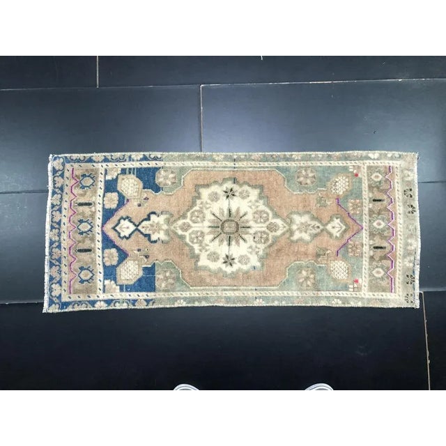 Handmade Faded Small Rug, 1960s For Sale - Image 6 of 6