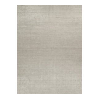 2010s Rug & Kilim’s Plain Modern Rug in Solid Silver-Gray Tone-on-Tone - 11x15 For Sale