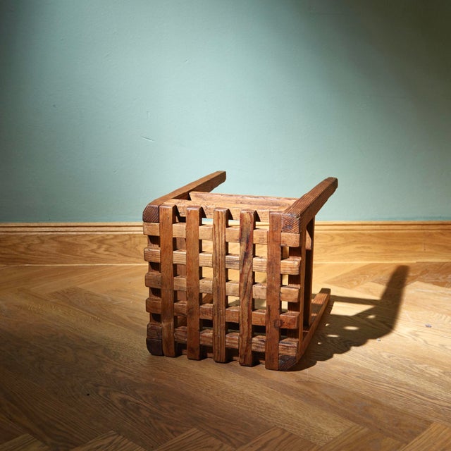 Mid-Century Modern Oak Stool by René Gabriel, France, 1950s, in Good conditions. Designed 1920 to 1949 I have official...