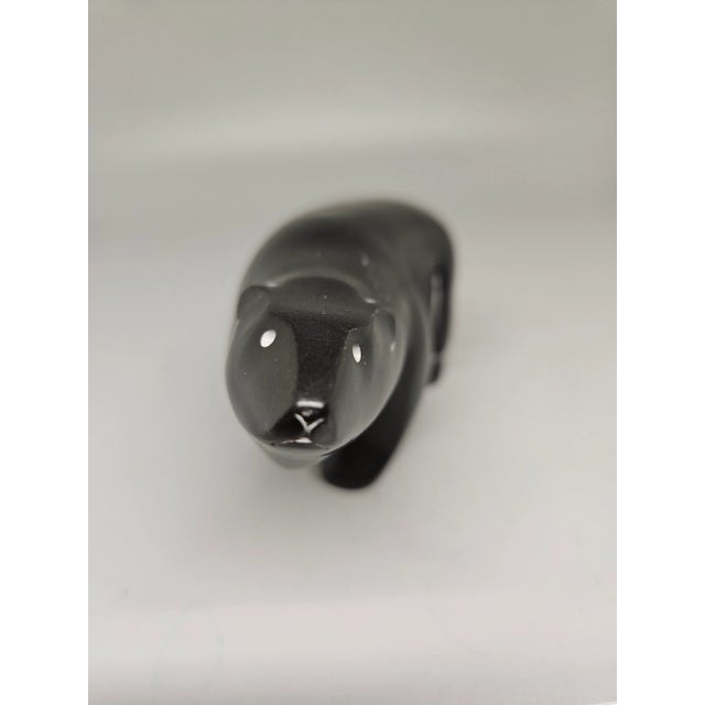 Figurative Vintage Boma Carved Black Polar Bear Sculpture Figurine For Sale - Image 3 of 5