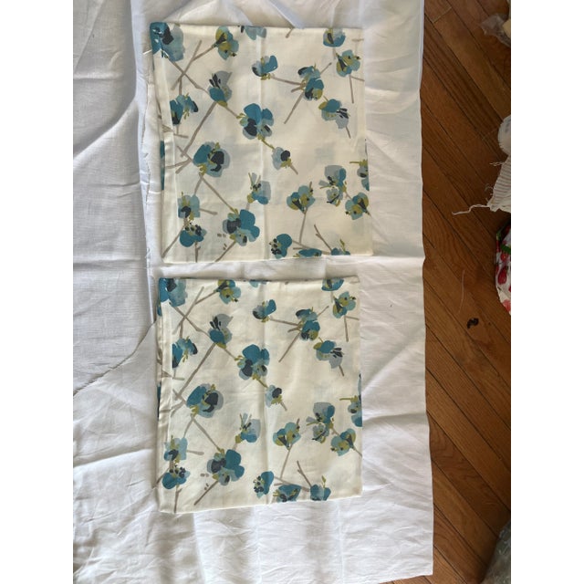 2020s Calming Blue Flower Pillow For Sale - Image 5 of 6