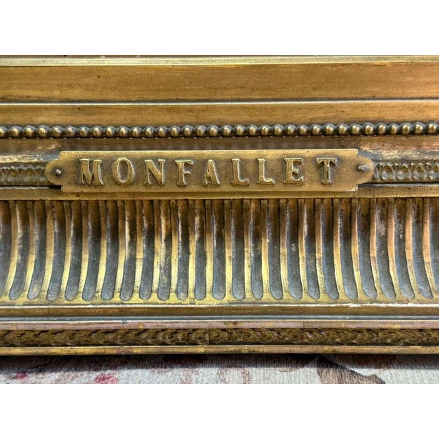 French 19th Century Genre Scene in an 18th Century Interior, Signed “Monfallet” and Dated 1853, Oil on Canvas. For Sale - Image 10 of 11