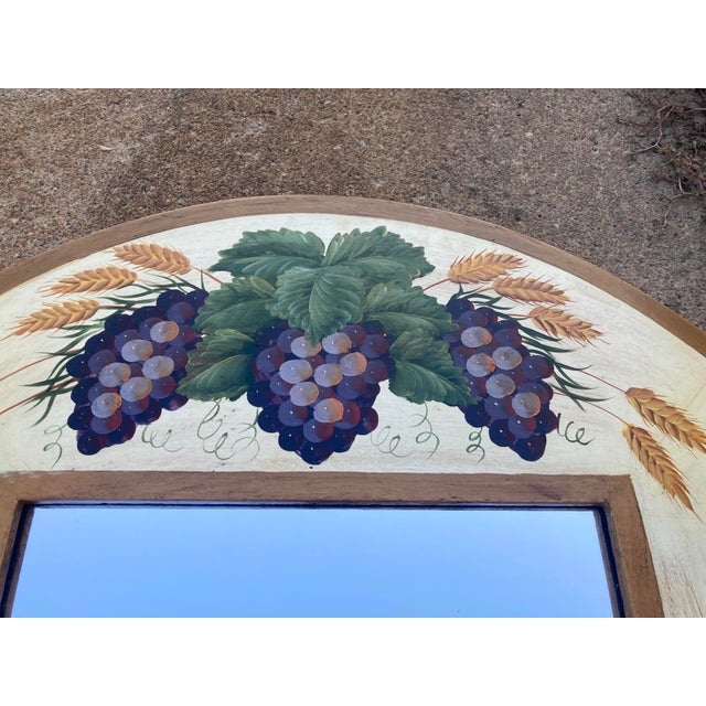 2010s Robert-Grace Hand Painted White Folk Art Wall Mirror For Sale - Image 5 of 8