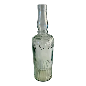 1950s Vintage Oak Leaf Glass Bottle
