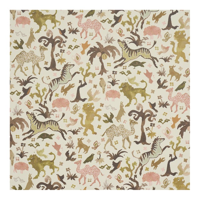 Sample - Schumacher x Happy Menocal Beasts Wallcovering in Dawn For Sale