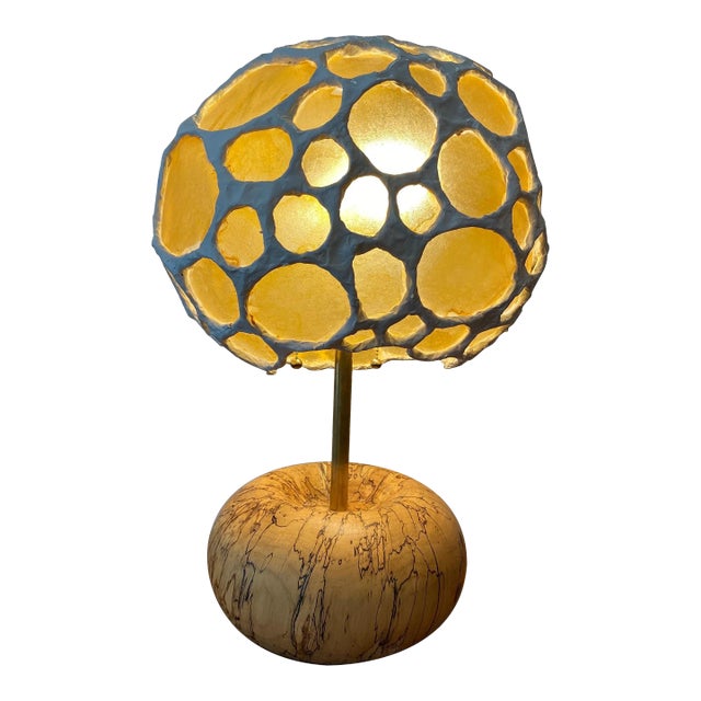 Morchella Mushroom Lamp by Nate Hill For Sale