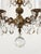 Antique 5 Arm 5 Light Dark Patina Ornate Brass Cut Lead Glass Crystal Chandelier For Sale In South Bend - Image 6 of 12