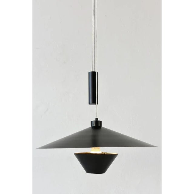 Black & White Metal Pendant from Baltensweiler, 1960s For Sale - Image 4 of 8