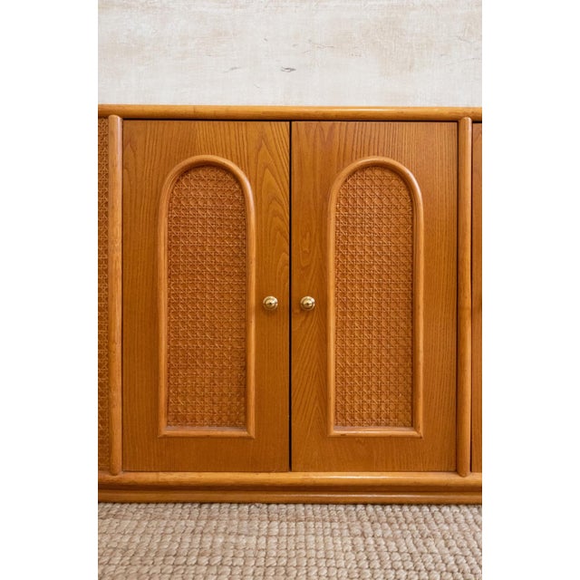 Wooden Sideboard with Vienna Cane Inserts, 1970s For Sale - Image 3 of 7