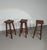 3 x Dutch oak classic stools 1960s Height 80 cm
