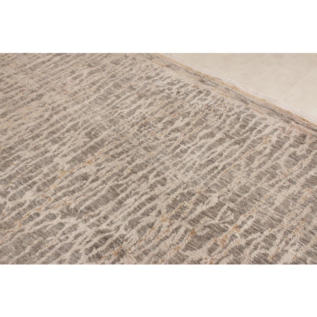 Rug & Kilim Rug & Kilim’s Modern Rug in All Over Beige, Gray and White Abstract Pattern For Sale - Image 4 of 7