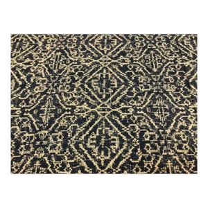 Cotton Navy Blue Beige Ethnic Tribal Print Upholstery Drapery Fabric