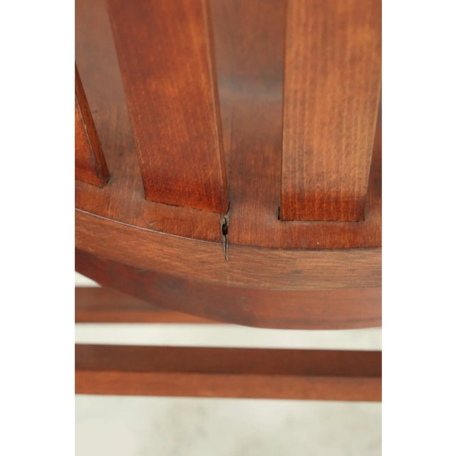 Mid 20th Century Vintage Slat Back Wooden Bankers Chairs- Set of 3 For Sale - Image 12 of 12