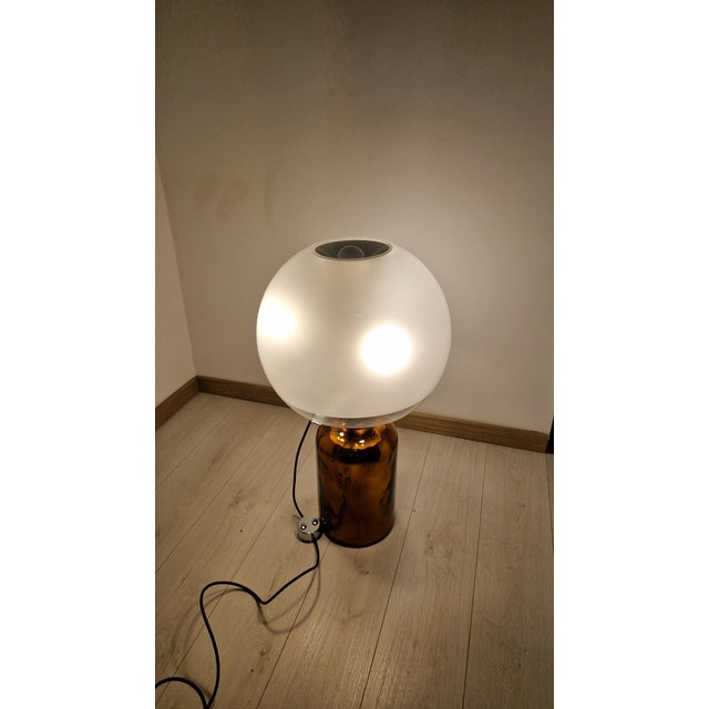 Azucena Vintage Porcino Table Lamp with Large Glass Base by Luigi Caccia Dominioni for Azucena, 1950s For Sale - Image 4 of 17
