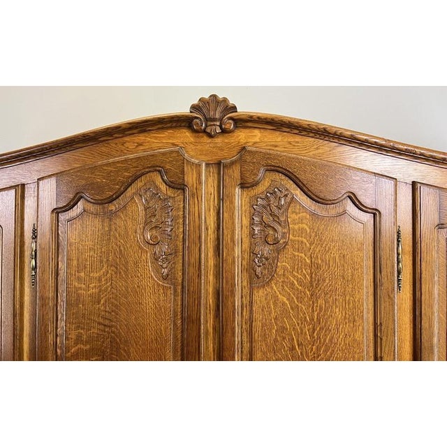 Vintage French Louis XVI Style Wardrobe in Oak For Sale - Image 3 of 9