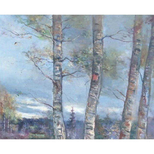 Realism Spring Landscape Oil Painting, Impressionism, 1960 For Sale - Image 3 of 6