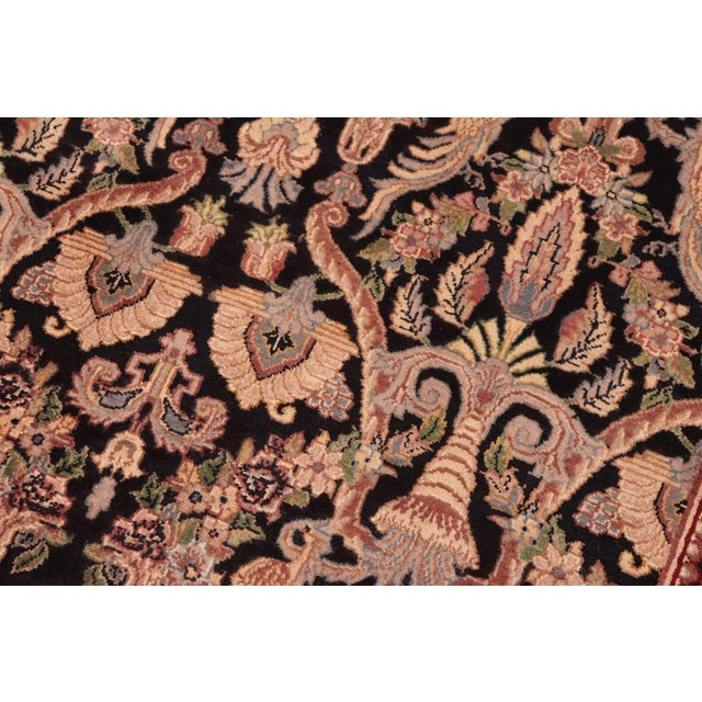 Shabby Chic 1990's Pak-Persian Black/Gold Wool Rug - 5'11'' X 8'11'' For Sale In New York - Image 6 of 9