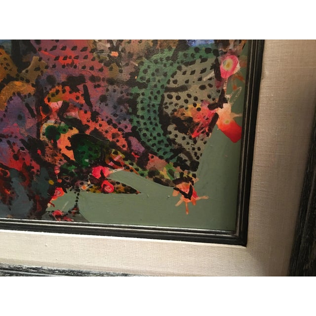 Red Vintage Mid-Century Edmund Kohn "Christmas Bouquet" Painting For Sale - Image 8 of 13
