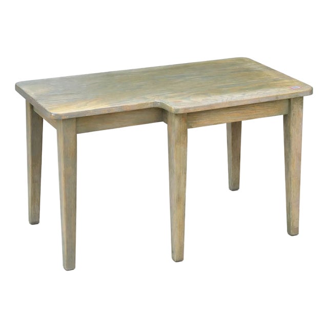 Vintage Solid Pine Five Legged Shaped Top Side Table in Green Glaze Finish For Sale