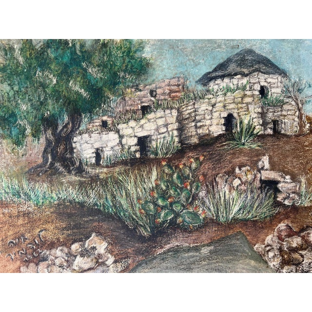 1960's Vintage Adobe House - Countryside Oil Landscape Painting For Sale - Image 10 of 12