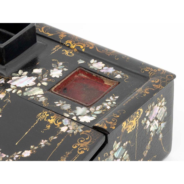 Victorian Mother-of-Pearl Inlaid Writing Box For Sale - Image 9 of 11