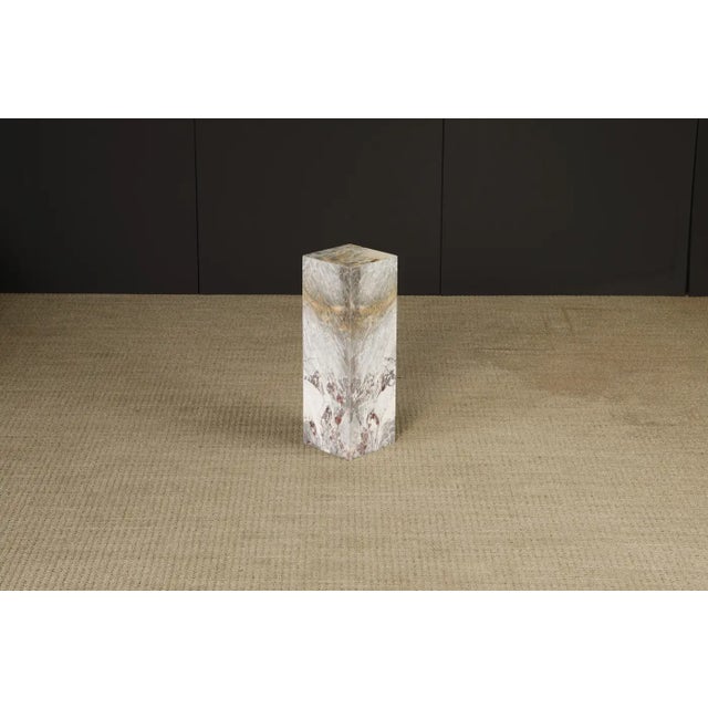 Gray 1980's Post-Modern Exotic Marble Column Pedestal For Sale - Image 8 of 14