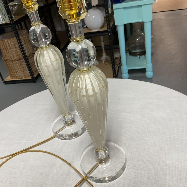 1960s Mid-Century Modern Exquiste Venetian Glass Lamp - a Pair For Sale - Image 9 of 12