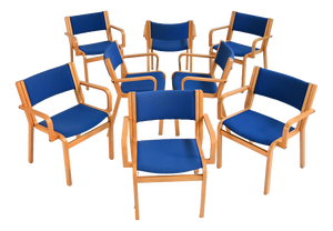 Chairs with Armrests by Magnus Olesen, Late 20th Century, Set of 8