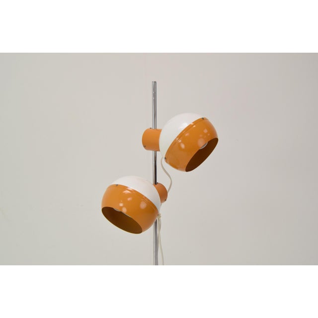 Made in czechoslovakia. Made of lacquered metal and hrome. With aged patina. New wiring was installed 2x40w,e27 or e26...