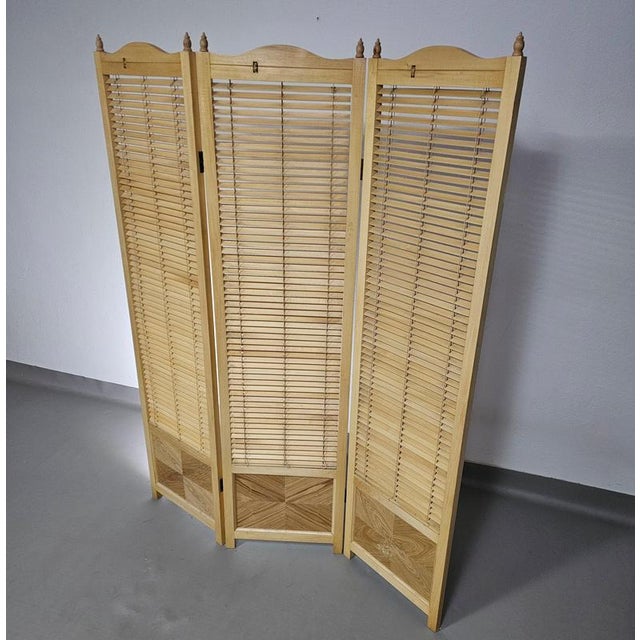 French Blonde Beech Room Divider, 1960s For Sale - Image 6 of 17