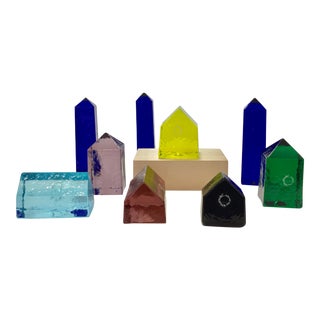 1960s by Carlo Nason for Mazzega Murano Glass Design Paperweights - Set of 9 For Sale