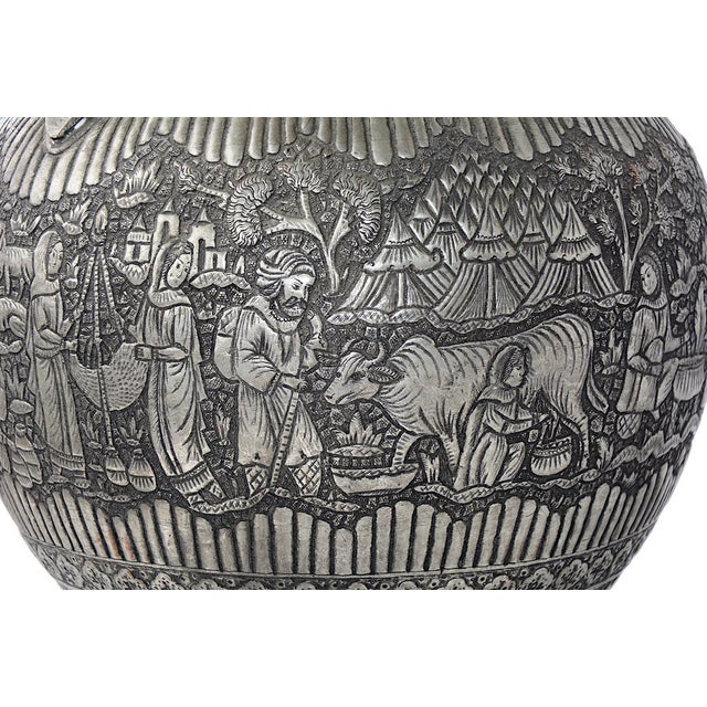 Large Copper Tea Pot with Engraving, 1940s For Sale - Image 4 of 18