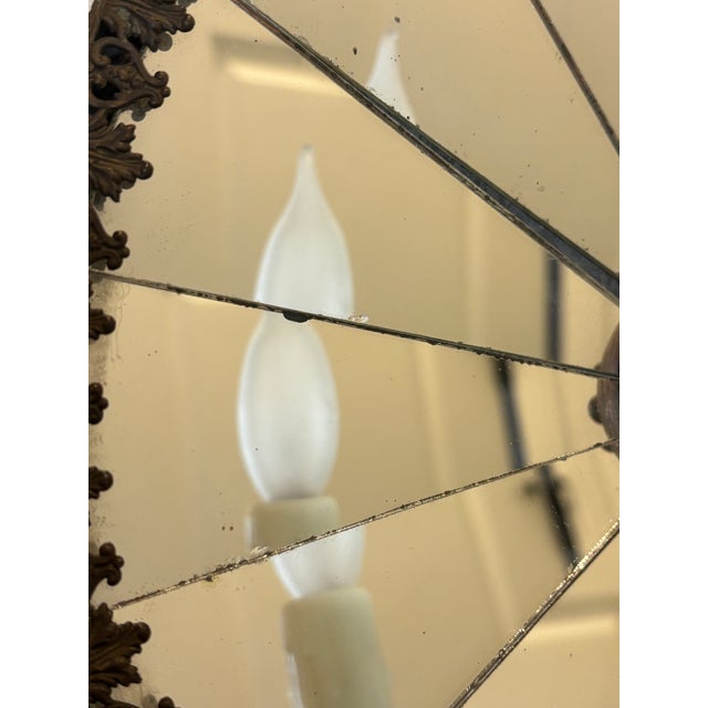 Antique Large Scale French Concave Mirrored Reflector Sconces - A Pair For Sale - Image 16 of 18