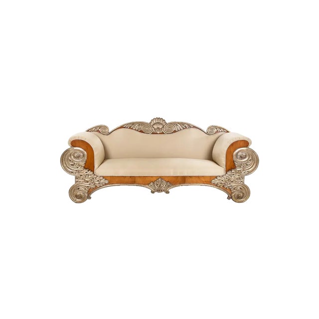 Antique Spanish Sofa in Birch For Sale