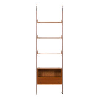 Italian Floor to Ceiling Wall Unit in Teak, 1960s For Sale